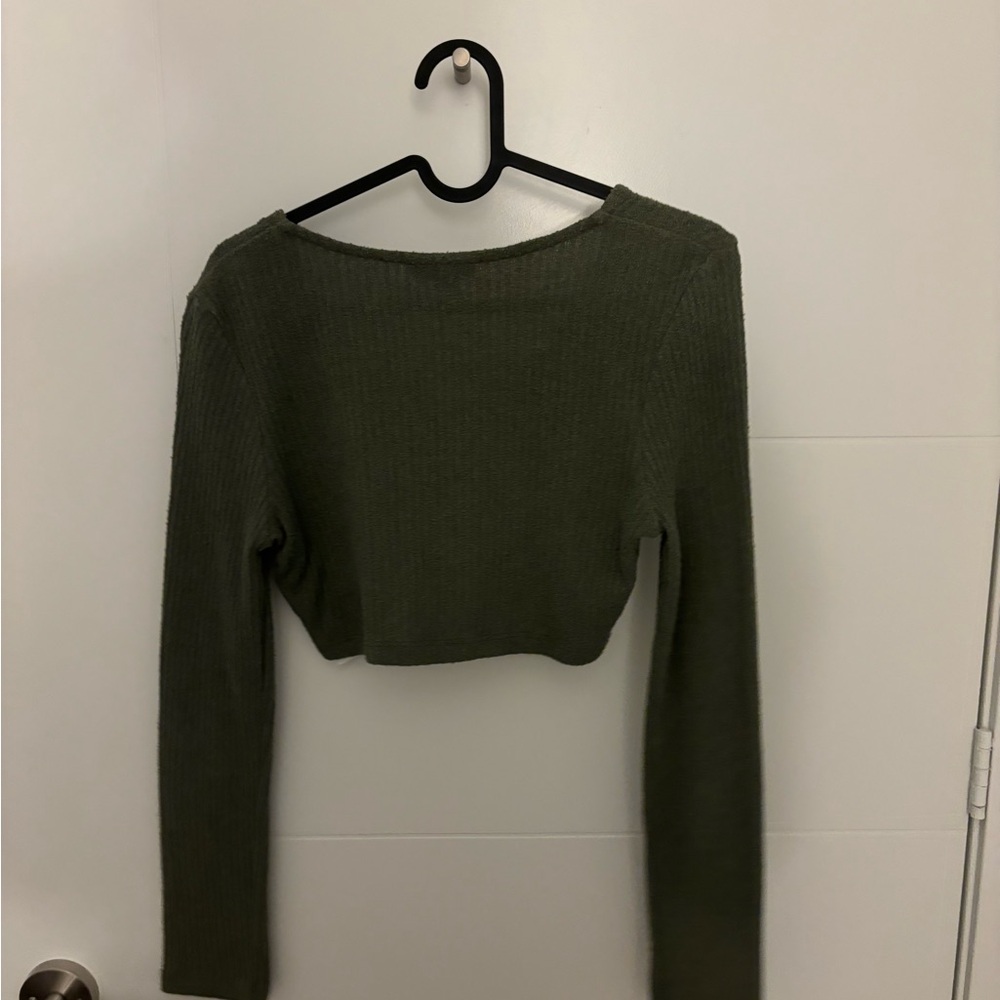 Olive green top shop cardigan for the spring